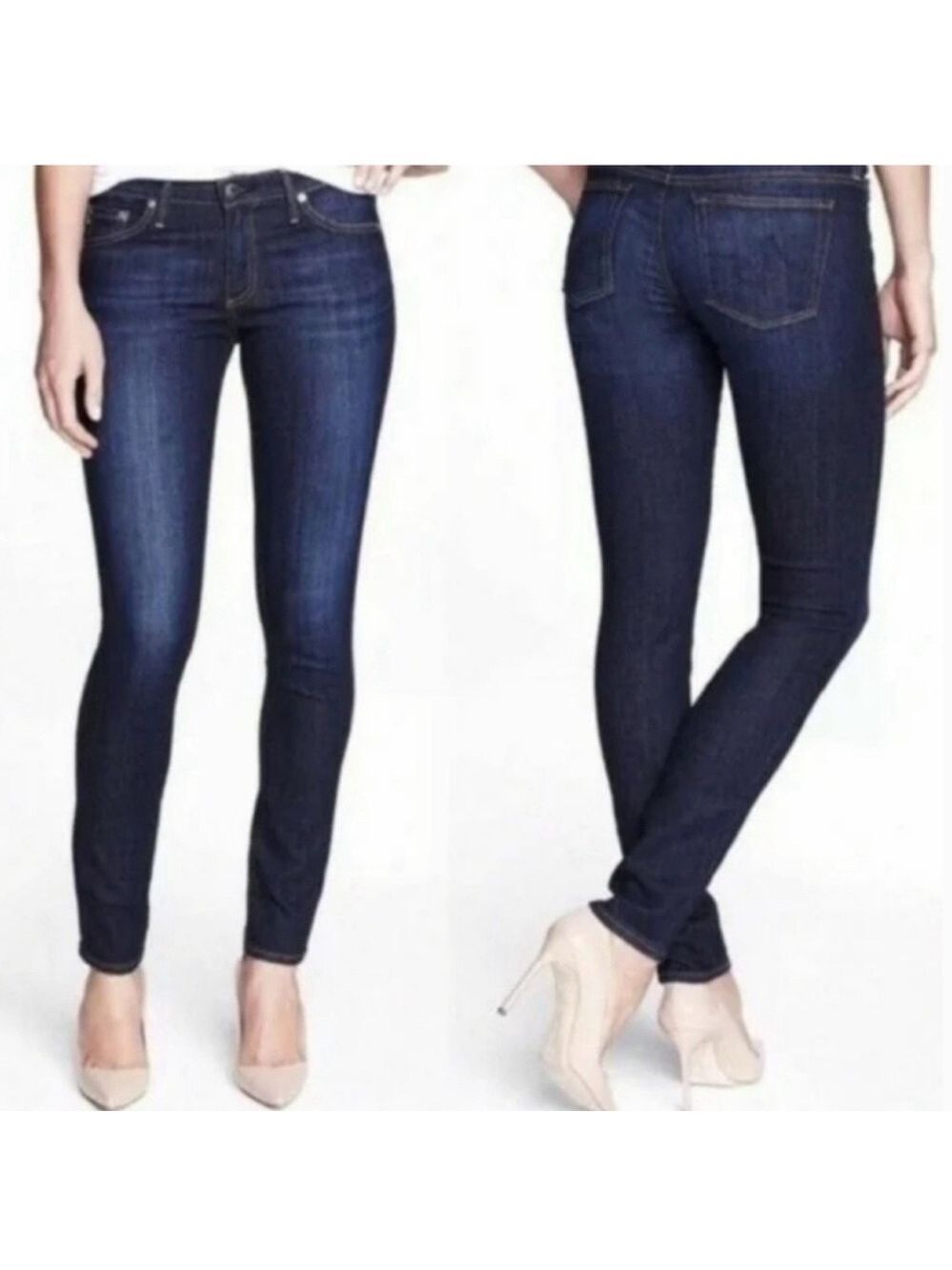 AG Adriano Goldschmied blue the Stilt Cigarette Leg denim jeans Sz 28
